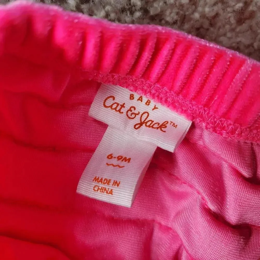 Carter's, Cat & Jack Hot Pink Baby Girl Clothing Bundle 3 pieces Size 6-12m NWOT